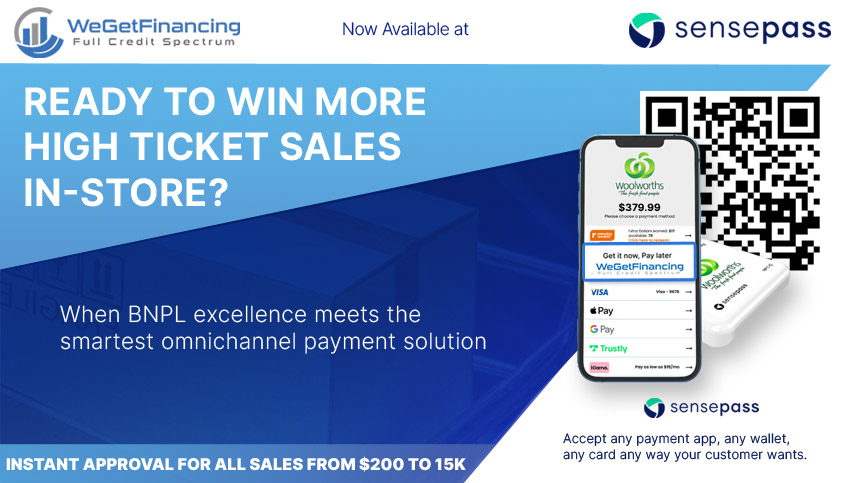 Read more about the article WeGetFinancing & SensePass Partner for High-Ticket BNPL In-Store