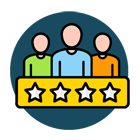Less rejection cost, happier customer (icon)