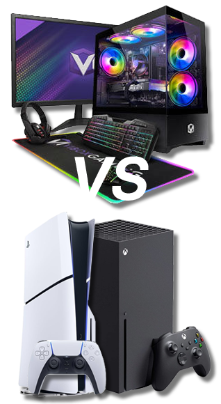 A gaming pc vs a playstation and an xbox console