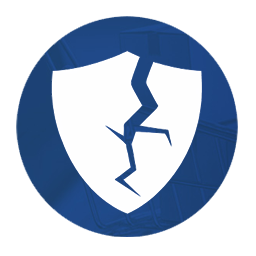 Broken shield to symbolise the broken customer trust into a brand - (icon)